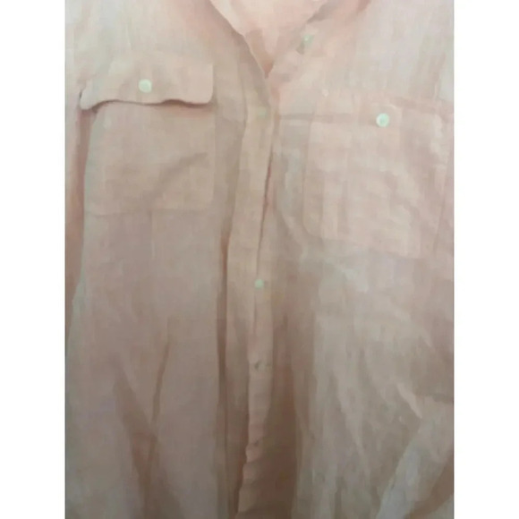 Lauren Ralph Orange 100% Linen Blouse Top Size 2X plus size - Picture 3 of 4